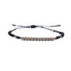 Pulsera estilo Rivière de plata con macramé y circonitas