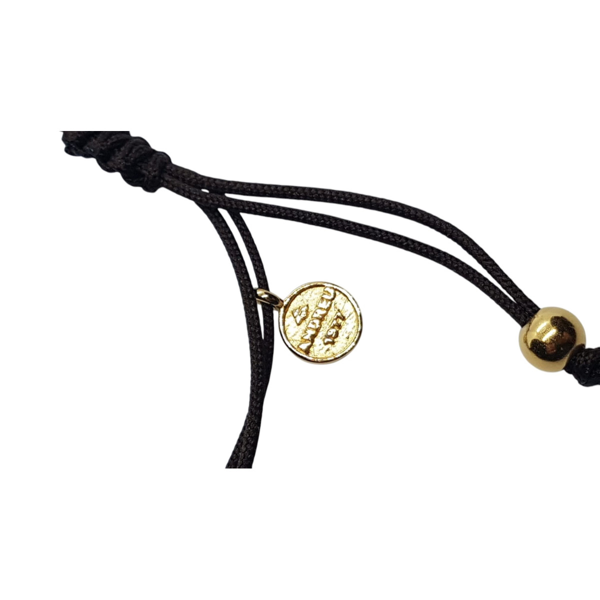 Pulsera estilo Rivière de plata con macramé y circonitas