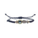 Pulsera de plata con macramé y circonitas