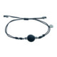Pulsera de plata con macramé y circonitas