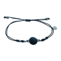 Pulsera de plata con macramé y circonitas