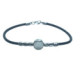 Pulsera de plata con circonitas y cuero