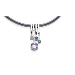 Collar de plata con circonitas y cuero