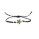 Pulsera de plata chapada con circonitas y macramé