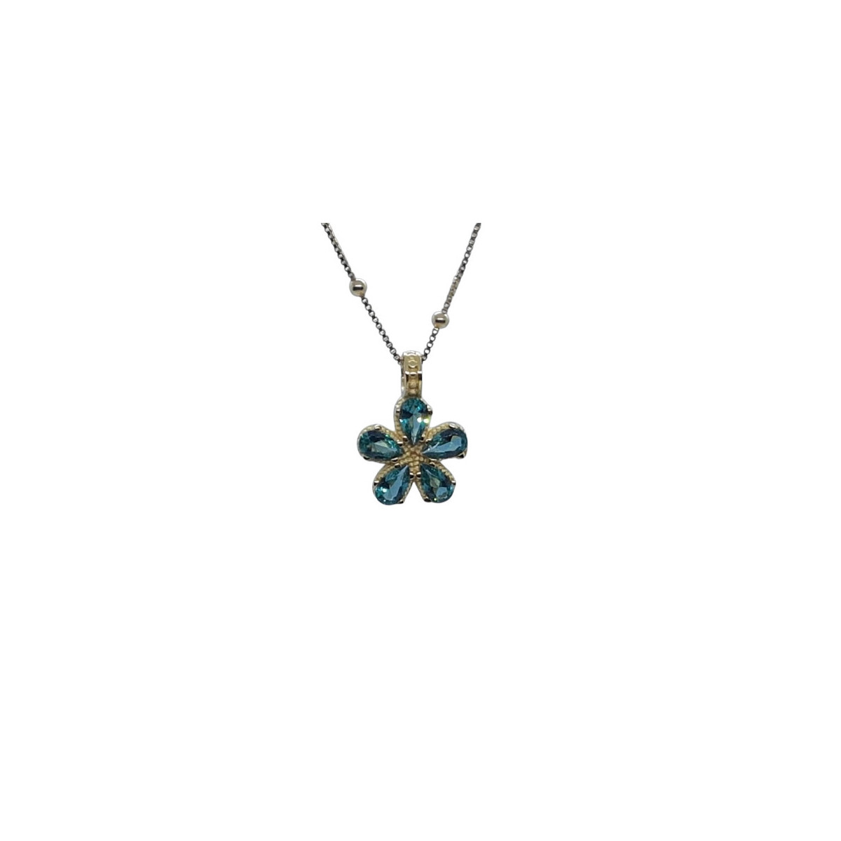Collar de plata chapada con circonitas