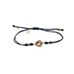 Pulsera de plata chapada con macramé