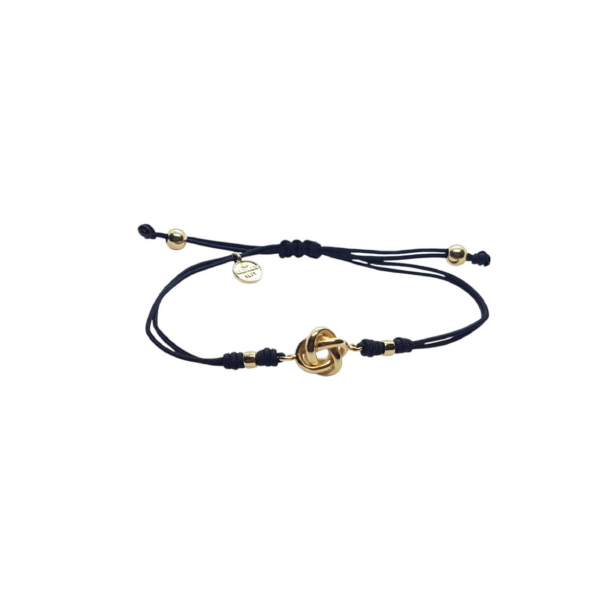 Pulsera de plata chapada con macramé