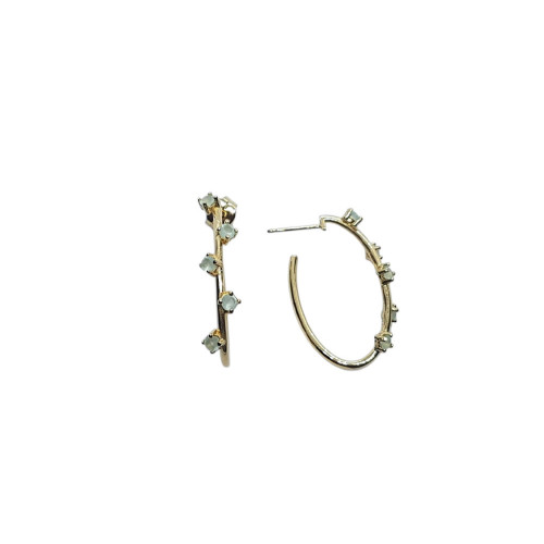 Pendientes de plata estilo aros con baño chapado y circonitas