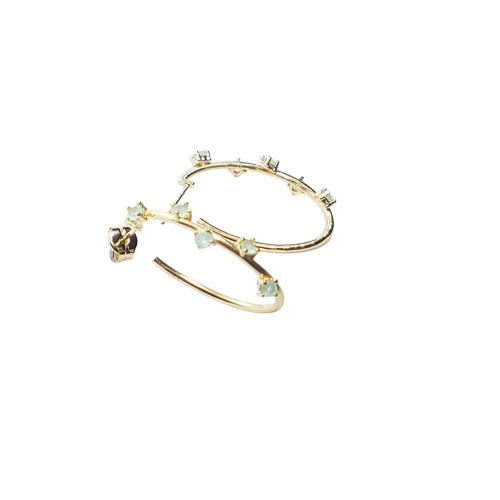 Pendientes de plata estilo aros con baño chapado y circonitas