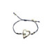 Pulsera de plata chapada con macramé, circonita verde y con forma de corazón