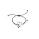 Pulsera de plata con macramé, circonita verde y con forma de corazón