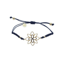 Pulsera de plata chapada con macramé