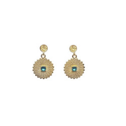 Pendientes de plata chapada con circonitas verdes