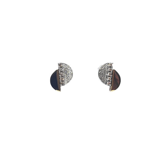 Pendientes de plata con circonitas marrones