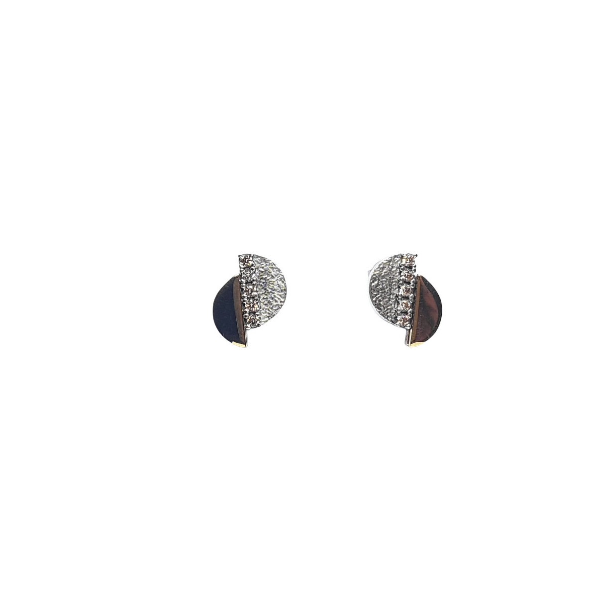 Pendientes de plata con circonitas marrones