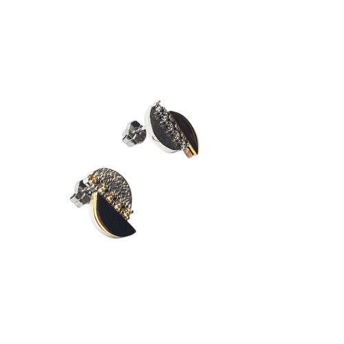 Pendientes de plata con circonitas marrones