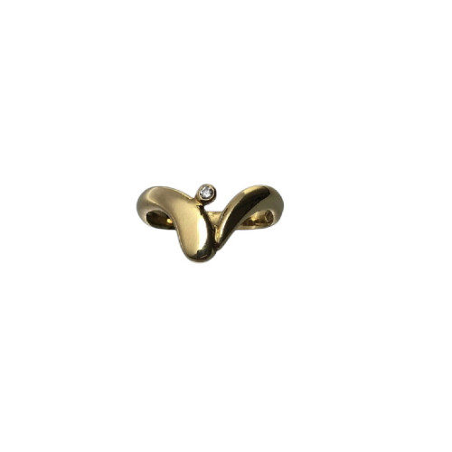 ANILLO DE ORO AMARILLO Y DIAMANTE