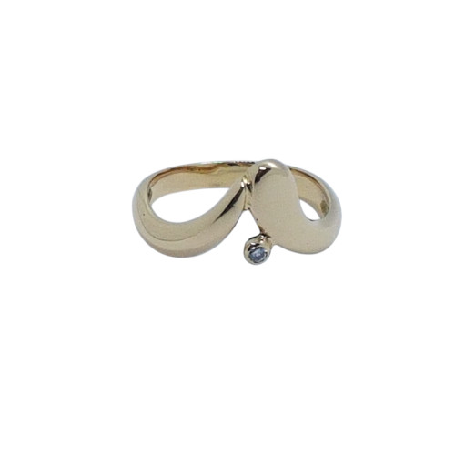 ANILLO DE ORO AMARILLO Y DIAMANTE