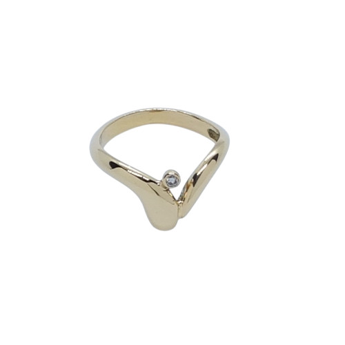ANILLO DE ORO AMARILLO Y DIAMANTE