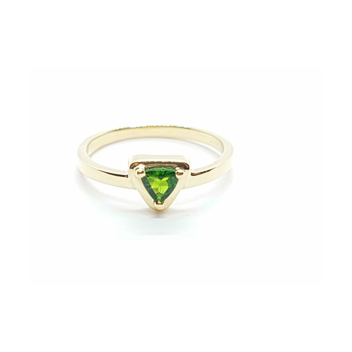ANILLO DE ORO AMARILLO y Turmalina verde