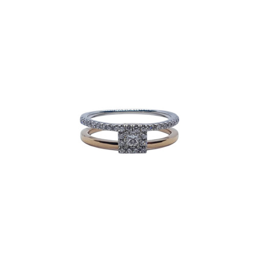 ANILLO DE ORO rosa Y oro blanco con diamantes