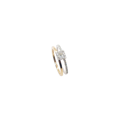 ANILLO DE ORO rosa Y oro blanco con diamantes