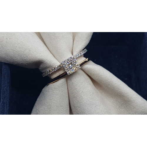 ANILLO DE ORO rosa Y oro blanco con diamantes