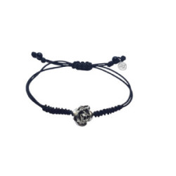 Pulsera de plata con forma de rosa