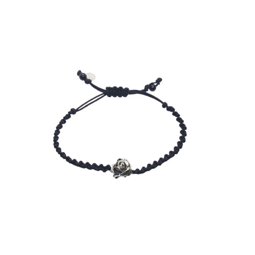 Pulsera de plata con forma de rosa