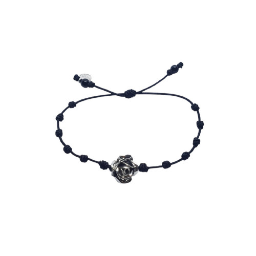 Pulsera de plata con forma de rosa
