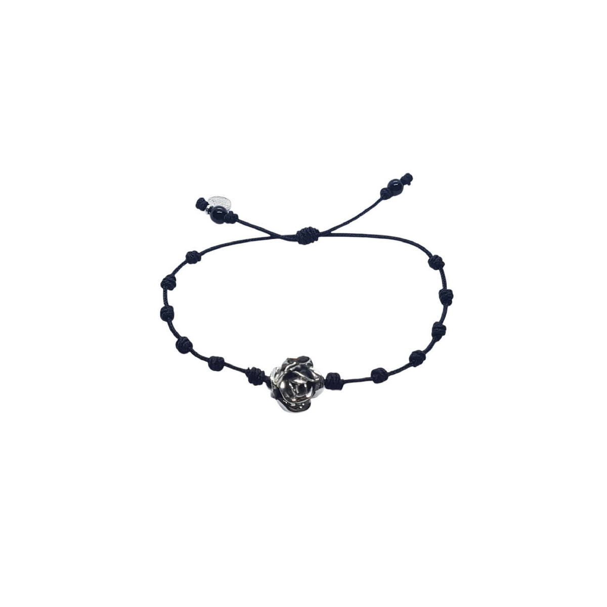 Pulsera de plata con forma de rosa