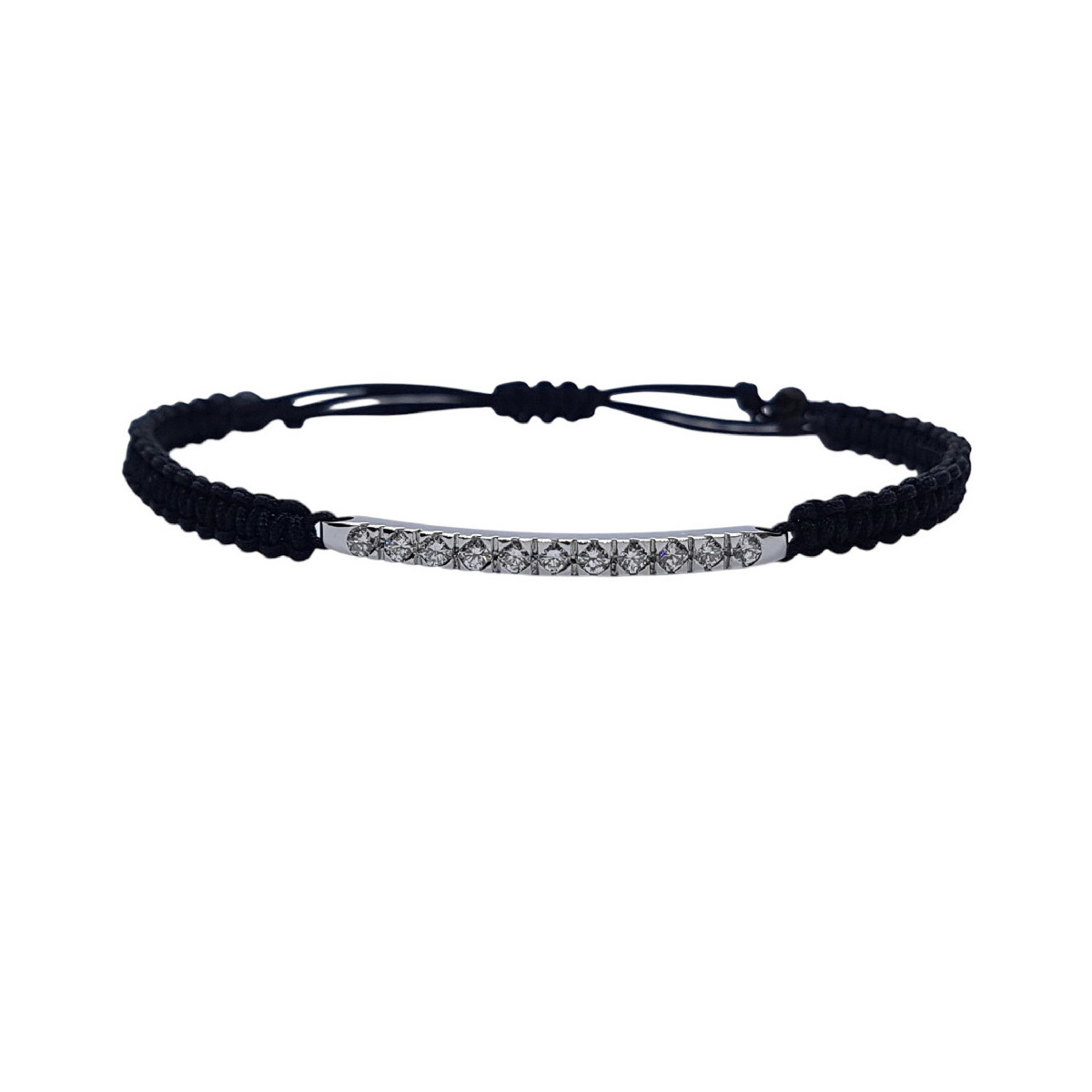 Pulsera estilo Rivière de oro blanco con diamantes