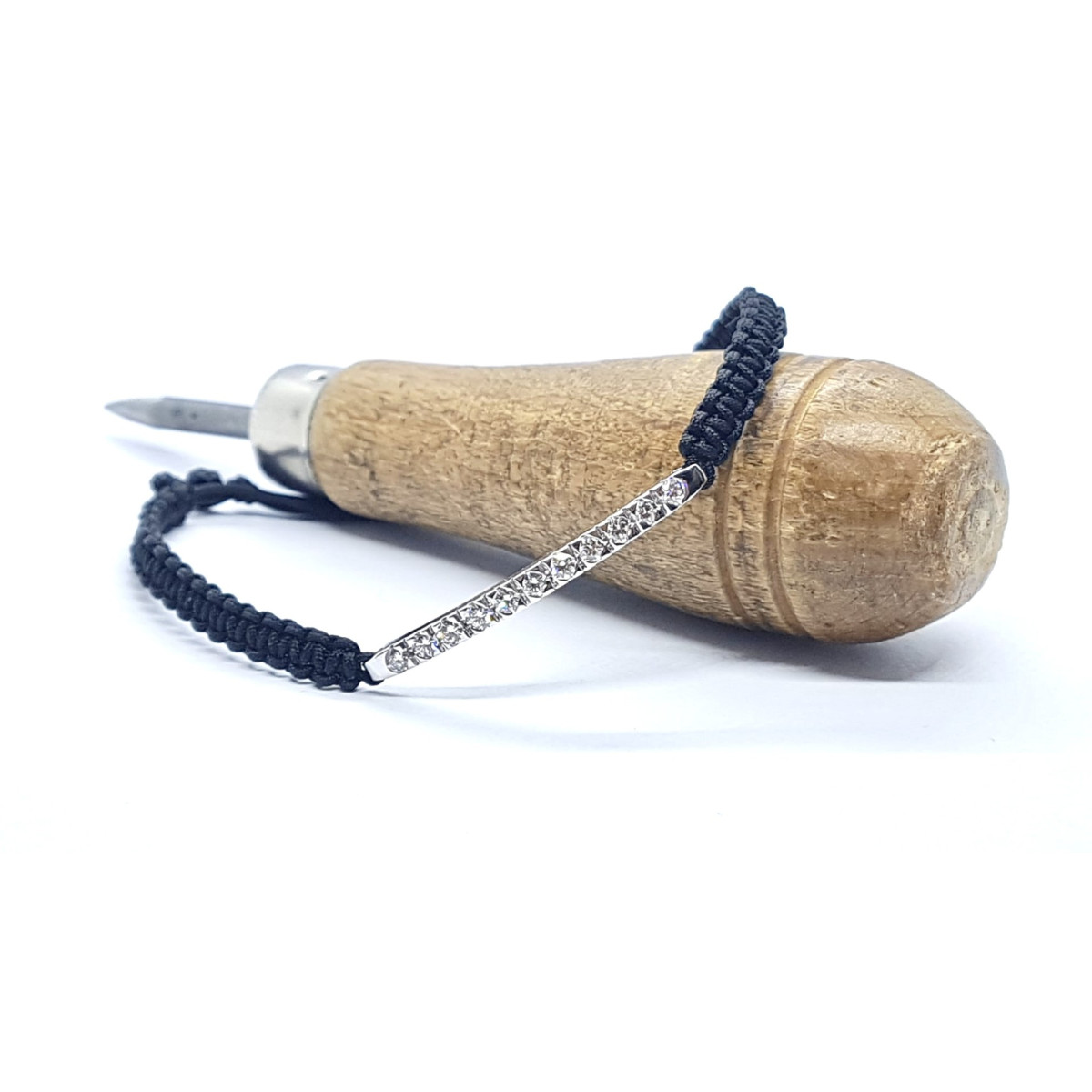 Pulsera estilo Rivière de oro blanco con diamantes