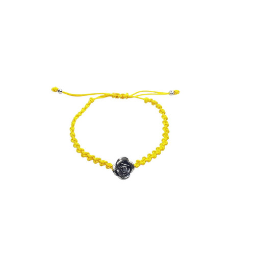 Pulsera de plata con forma de rosa