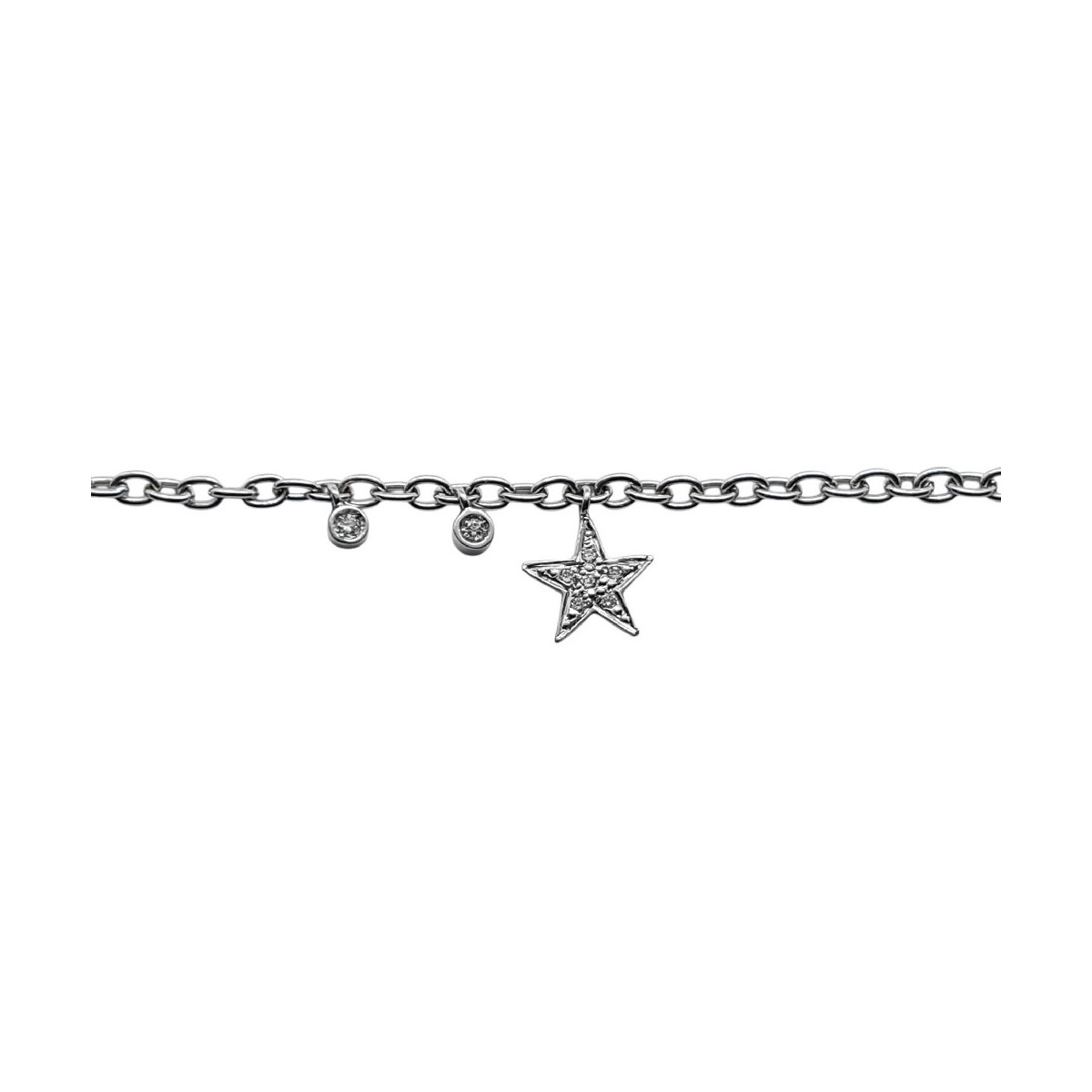 Pulsera de oro blanco con  estrella de diamantes