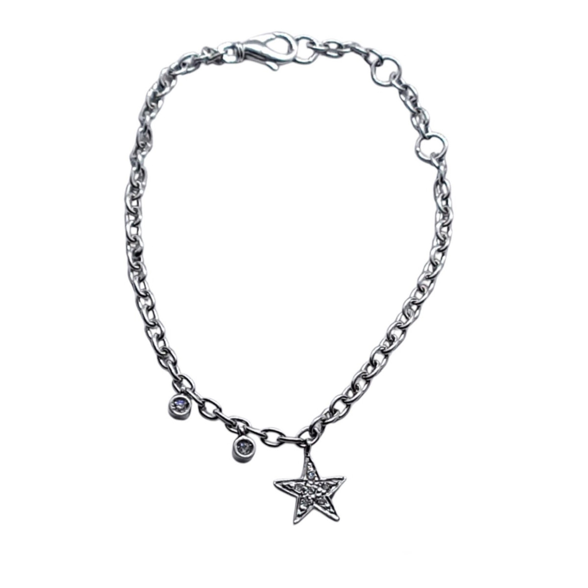 Pulsera de oro blanco con  estrella de diamantes