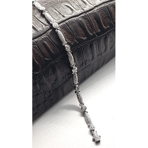 Pulsera Rivière de oro blanco y Diamantes