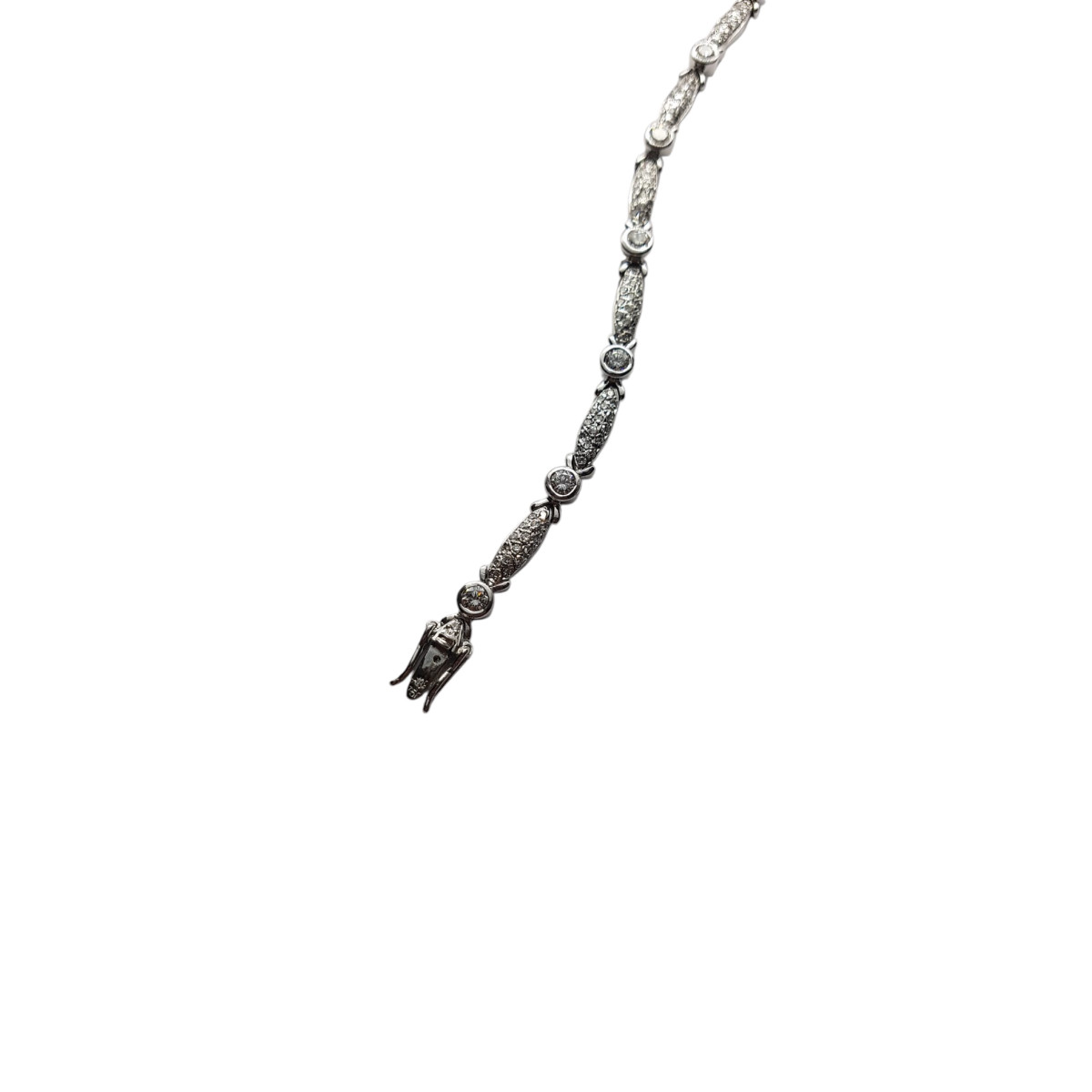 Pulsera Rivière de oro blanco y Diamantes