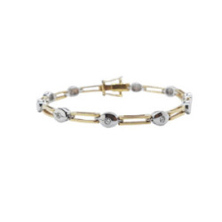 Pulsera articulada de oro  amarillo y de oro blanco con diamantes
