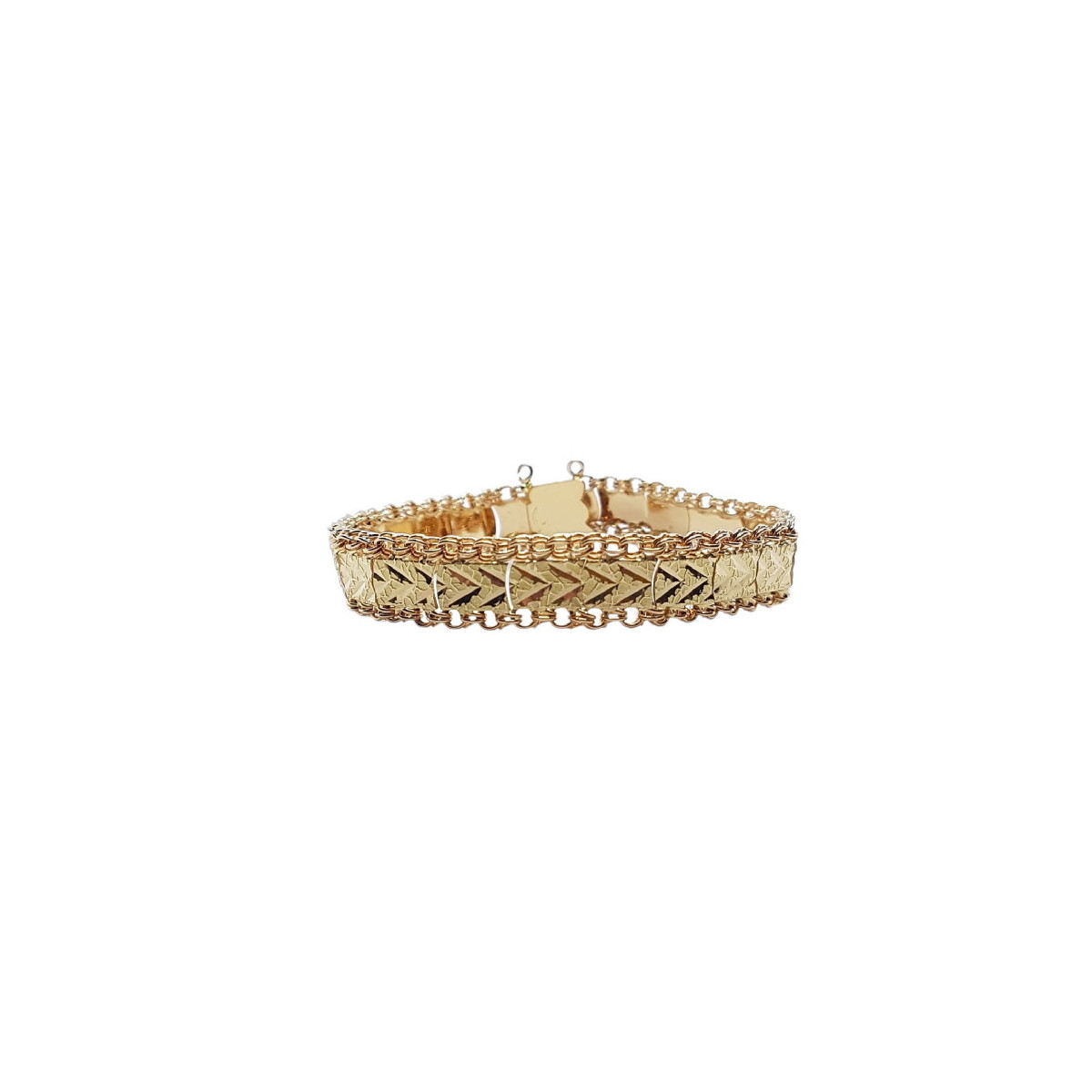 Pulsera de oro amarillo con decoración floral