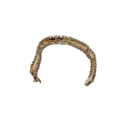 Pulsera de oro amarillo con decoración floral