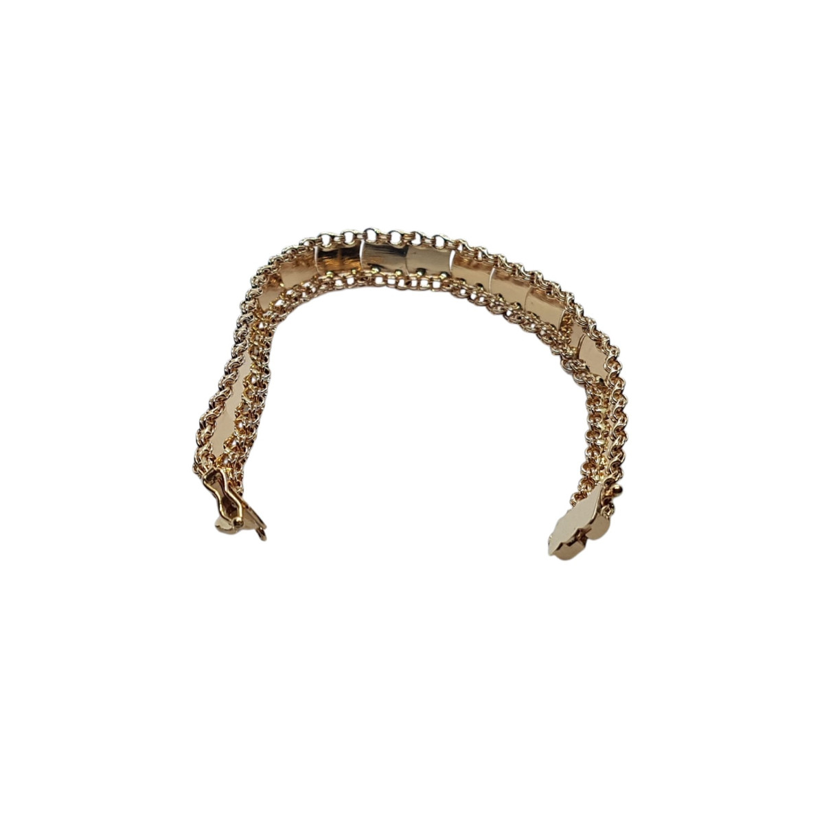 Pulsera de oro amarillo con decoración floral