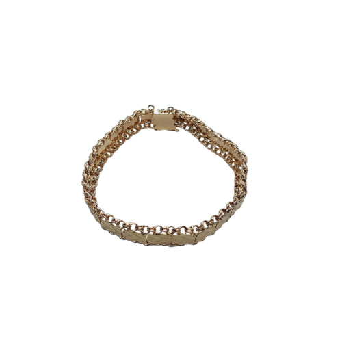 Pulsera de oro amarillo con decoración floral