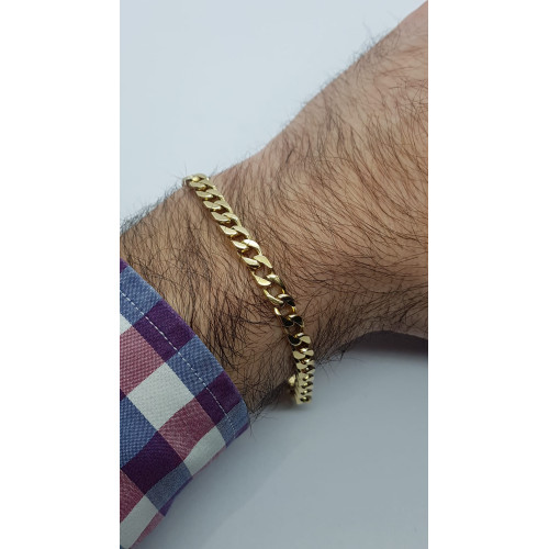 Pulsera barbada de oro amarillo