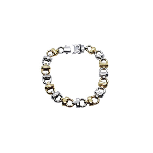 Pulsera articulada de oro amarillo y oro blanco