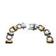 Pulsera articulada de oro amarillo y oro blanco