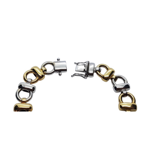 Pulsera articulada de oro amarillo y oro blanco
