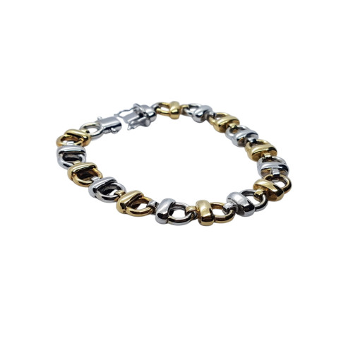Pulsera articulada de oro amarillo y oro blanco