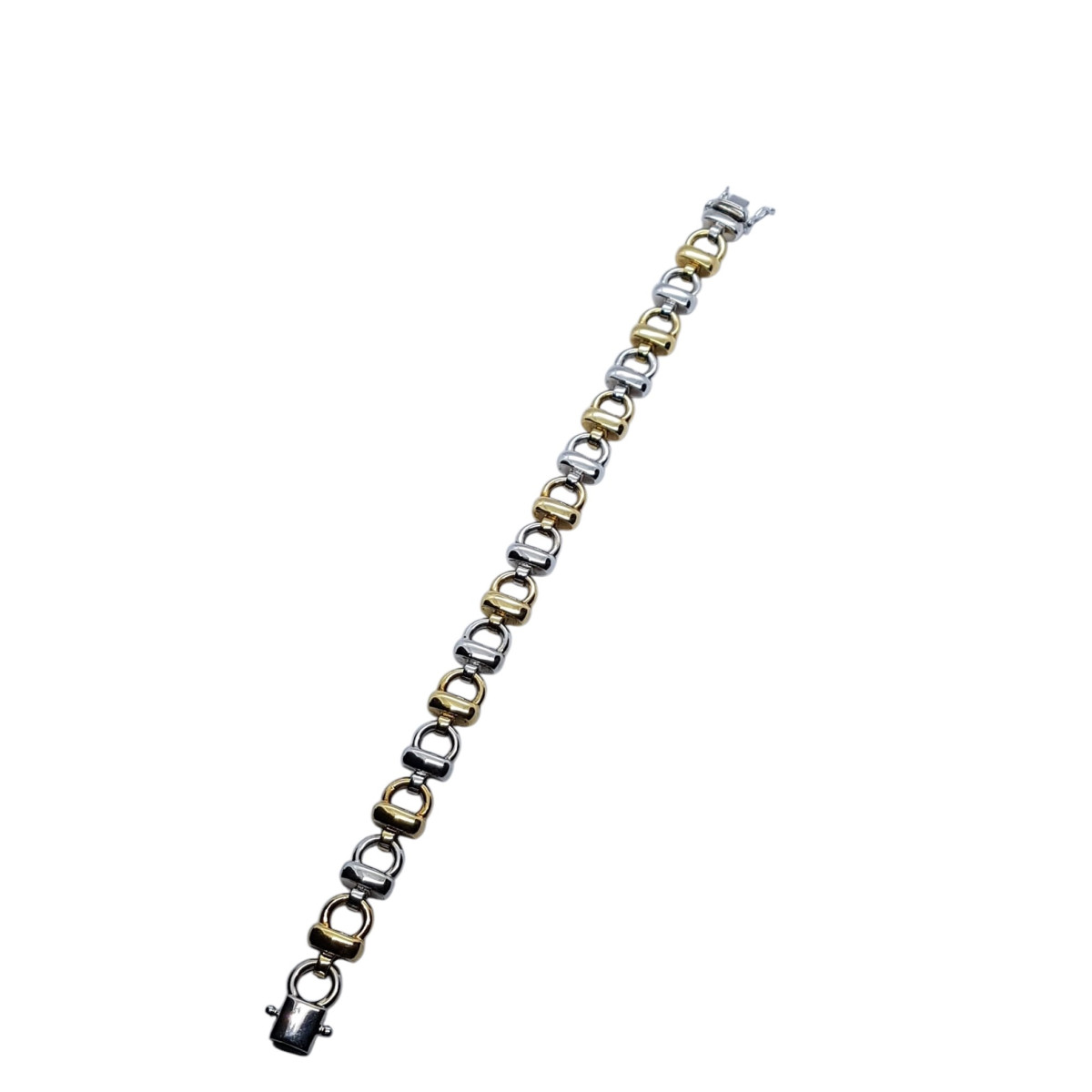 Pulsera articulada de oro amarillo y oro blanco