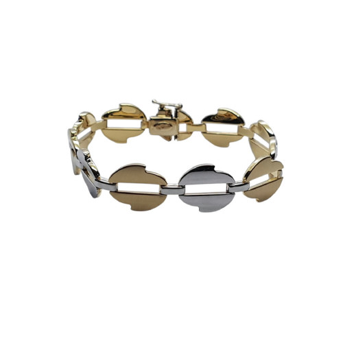 Pulsera articulada de oro amarillo y oro blanco